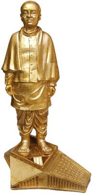 S A Gifts Sai Amrut Sardar Vallabhbhai Patel (Statue of Unity) Model Handicraft Art Decorative Showpiece  -  21 cm(Polyresin, Gold)