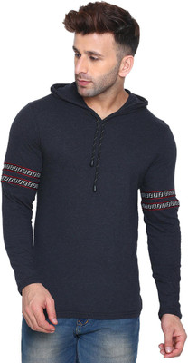 Ronit Leading Clothing Solid Men Hooded Neck Grey T-Shirt