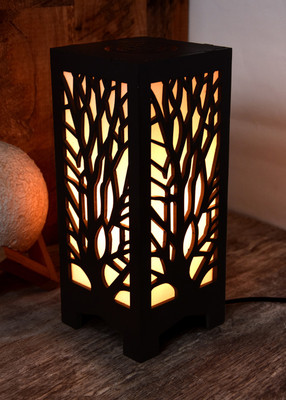 Gojeeva Wooden LED Table Lamp With Creative Design,Suitable for Bedside, Table Lamp(25.5 cm, Brown)