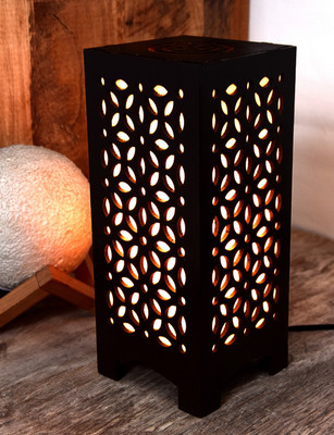 Zuper Wooden LED Table Lamp With Creative Design,Suitable for Bedside,Drawing room,Lobby Etc Table Lamp(25.5 cm, Brown)