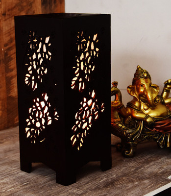 Zuper Wooden LED Table Lamp With Creative Design Table Lamp(25.5 cm, Brown)