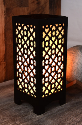 Zuper Wooden LED Table Lamp With Creative Design Table Lamp(25.5 cm, Brown)