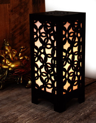Zuper Wooden LED Table Lamp With Creative Design Table Lamp(25.5 cm, Brown)