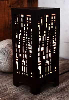 Gojeeva Wooden LED Table Lamp With Creative Design,Suitable for Bedside Table Lamp(25.5 cm, Brown)