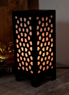 Gojeeva Wooden LED Table Lamp With Creative Design,Suitable for Bedside, Table Lamp(25.5 cm, Brown)