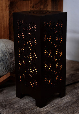 Zuper Wooden LED Table Lamp With Creative Design,Suitable for Bedside,Drawing room,Lobby Etc Table Lamp(25.5 cm, Brown)