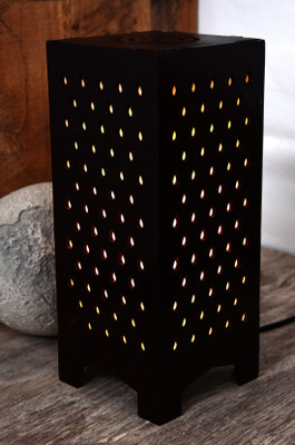 Zuper Wooden LED Table Lamp With Creative Design Table Lamp(25.5 cm, Brown)