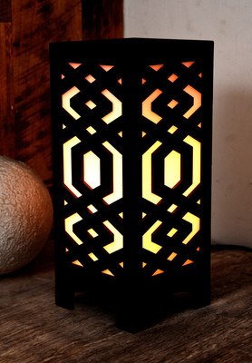 Gojeeva Wooden LED Table Lamp With Creative Design,Suitable for Bedside, Table Lamp(25.5 cm, Brown)