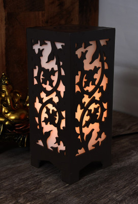 Gojeeva Wooden LED Table Lamp With Creative Design,Suitable for Bedside Table Lamp(25.5 cm, Brown)