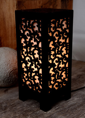 Zuper Wooden LED Table Lamp With Creative Design,Suitable for Bedside,Drawing room,Lobby Etc Table Lamp(25.5 cm, Brown)