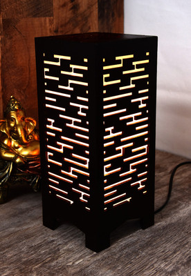 Zuper Wooden LED Table Lamp With Creative Design Table Lamp(25.5 cm, Brown)
