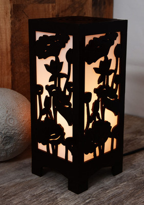 Zuper Wooden LED Table Lamp With Creative Design Table Lamp(25.5 cm, Brown)