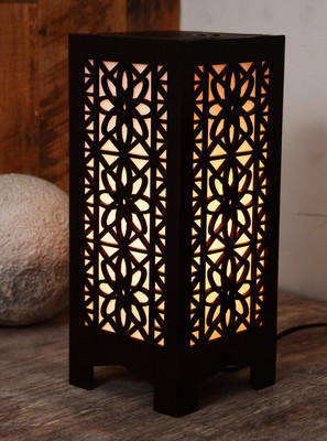 Zuper Wooden LED Table Lamp With Creative Design Table Lamp(25.5 cm, Brown)