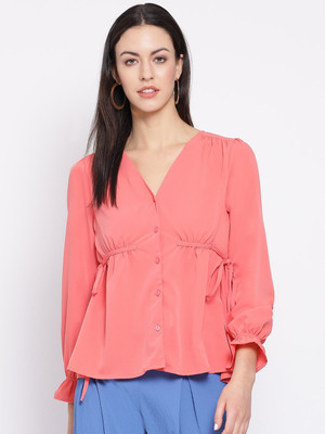 OXOLLOXO Casual Full Sleeve Solid Women Pink Top