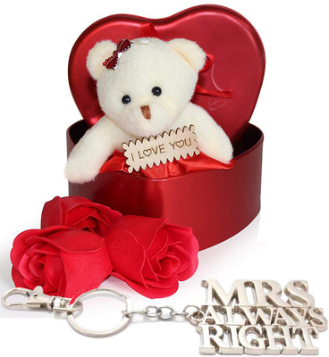 Saugat Traders Soft Toy, Artificial Flower, Keychain Gift Set