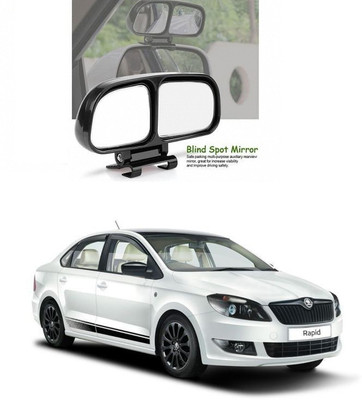 PRTEK Manual Remote Blind Spot Mirror For Skoda Rapid(Center)