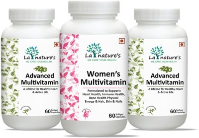 La Natures Advanced Multivitamin Formula (Pack Of 2) + Womens Multivitamin(3 x 60 Capsules)