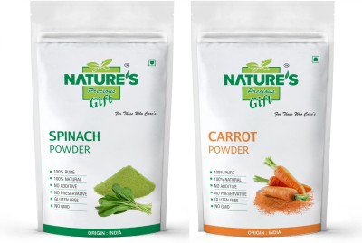 Nature's Precious Gift Spinach Powder & Carrot Powder - 1 kg Each (Super Saver Combo Pack)…(2 x 1 kg)
