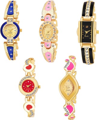 zabby-allen-attractive-design-fresh-fashion-set-of-5-multi-colored-multi-shaped-dial-metal-chain-strap-analog-watch-for-girls