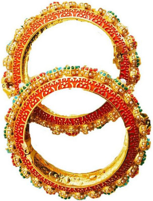 R.Alamin Gold Brass Bangle Set(Pack of 2)
