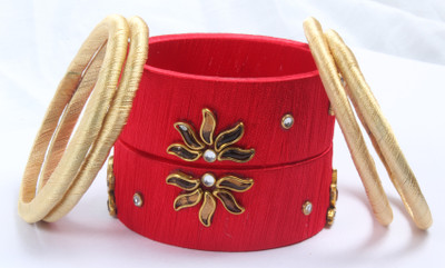 Shiv_ Jewels Silk Dori Bangle Set(Pack of 6)