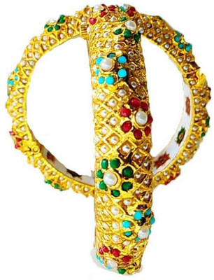 R.Alamin Gold Brass Bangle(Pack of 2)