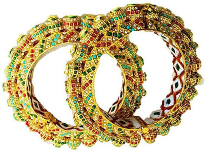 R.Alamin Gold Brass Bangle(Pack of 2)