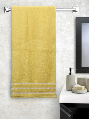 Trident Cotton 380 GSM Bath Towel  (Yellow)