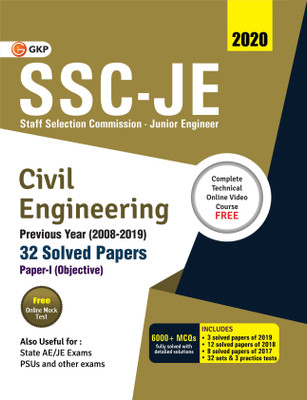 SSC 2021 : Junior Engineers Paper I - Civil Engineering - 37 Previous Years Solved Papers (2008-20)(English, Paperback, GKP)