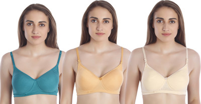 MIESTILO Molded Seamless Women Full Coverage Lightly Padded Bra(Multicolor)
