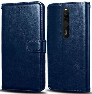 Spicesun Flip Cover for Mi Redmi 8(Blue, Shock Proof)