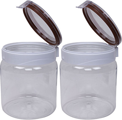 KUBER INDUSTRIES Plastic Grocery Container  - 2000 ml(Pack of 2, Silver)
