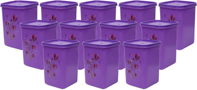 KUBER INDUSTRIES Plastic Grocery Container  - 2000 ml(Pack of 12, Purple)