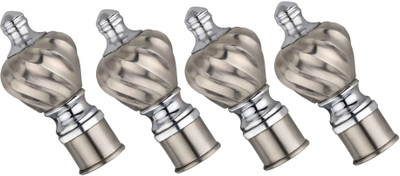 GROWNIX Silver Rod Rail Bracket Metal(Pack of 4)