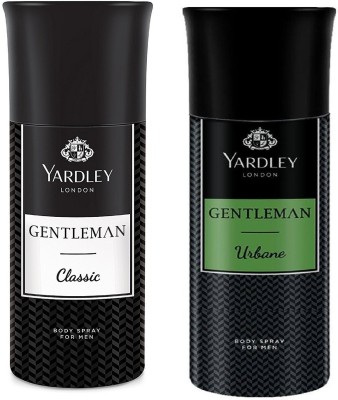 Yardley London Gentleman Classic and Urban Body Spray For Men 150ML Each (Pack of 2) Body Spray  -  For Men(300 ml, Pack of 2)