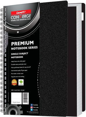 LUXOR A4-160 A4 Notebook Single Ruled 160 Pages(Black)