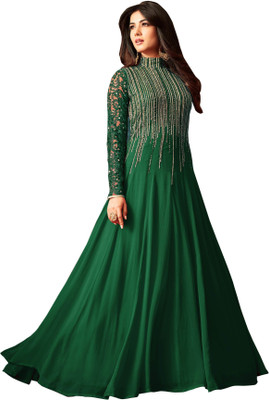 KAPANKU Georgette Embroidered, Embellished Gown/Anarkali Kurta & Bottom Material