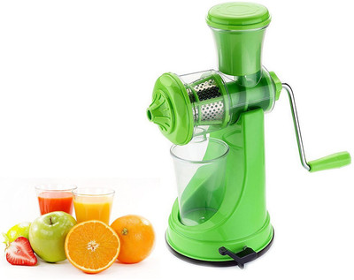 Swara Plastic Deluxe Fruit & Vegetable Manual Juicer with Steel Handle Polypropylene Hand Juicer Hand Juicer(Green)