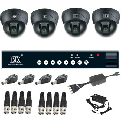 MX CCTV Cameras Economic Model Kit 4 Channel Analog System WITHOUT NIGHT VISION NO IR Camera and with BNC DC pin & 1 DVR - Set 666 Security Camera(2 TB, 4 Channel)