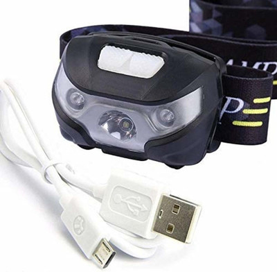 ZIGLY USB Rechargeable Sensor Waterproof LED Headlamp LED Headlamp(Black)