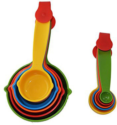 K Kudos Enterprise 10pcs Measuring Cup and Spoon Set,colour Measuring Cup Set(4 ml)