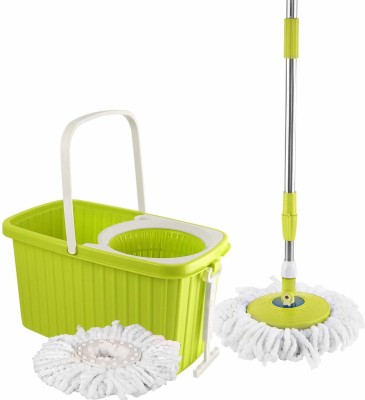 Cello Kleeno Hi Clean Spin Mop with 2 refill and 1 liquid dispenser (Green) Wet & Dry Mop  (Green)