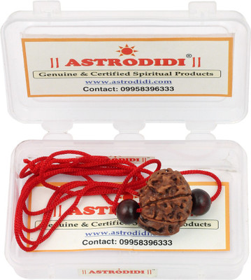 3SIX5 Ganesh Rudraksha With Red Chandan Beads Wood Pendant