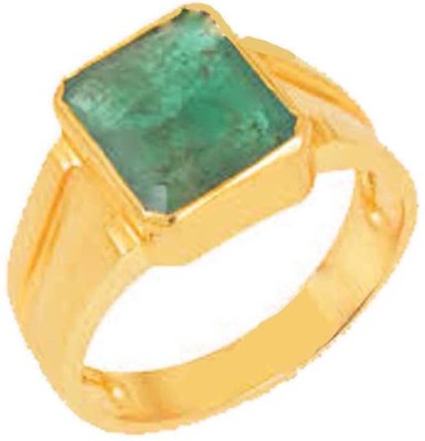 PTM Natural Emerald (Panna) Square Gemstone 8.25 Ratti or 7.50 Carat for Male & Female Panchdhatu ring Alloy Emerald Ring