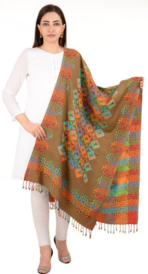BAISA Printed, Geometric Print Pure Wool Women Stole