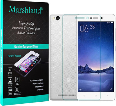 MARSHLAND Tempered Glass Guard for Mi Redmi 3S, Anti scratch, Bubbles free, Oleo phobic coating, 9h hardness shield (Transparent)(Pack of 1)
