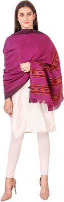 BRAVEZI Polyester Wool Blend Solid Women Shawl(Maroon)