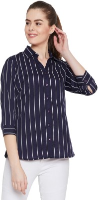 FORELEVY Women Striped Casual Multicolor Shirt