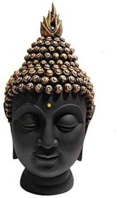 unicorn shoppe Lord Gautam Buddha Face Statue with Golden Head Decorative Showpiece Decorative Showpiece  -  15 cm(Polyresin, Black, Gold)