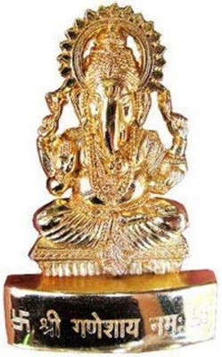 Satya Vipal Gold Plated Ganesh Ji Idol-7x1x5 cm Decorative Showpiece  -  7 cm(Brass, Gold)